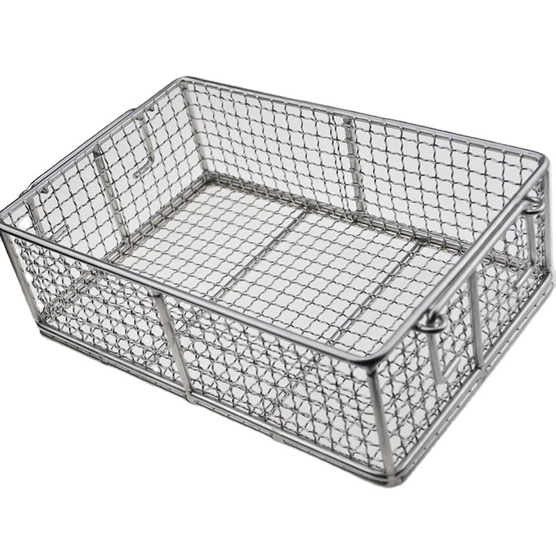 Stainless steel 304/316 wire mesh sterilization baskets with lid Equipment parts storage disinfection basket