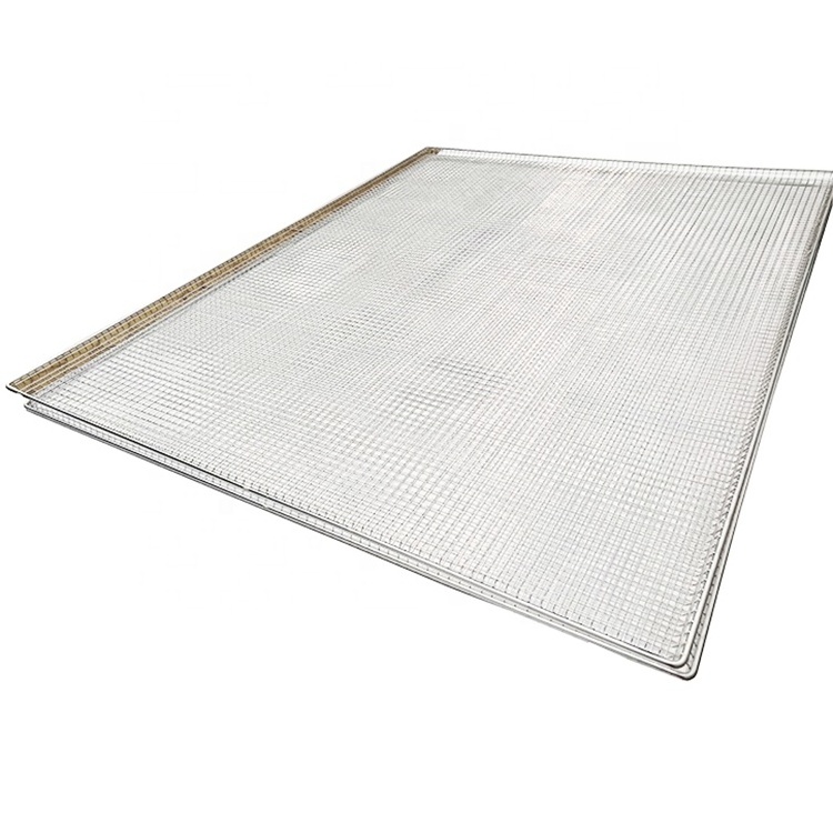 Customized Stainless Steel 304 Food Grade Weave Perforated Drying Tray for Oven Metal Wire Mesh Tray for food fruit dehydration