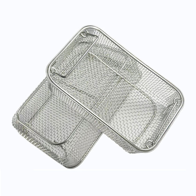 Manufacturers Custom Stainless Steel Metal Wire Mesh Cleaning Basket Sterilization Wire Mesh Basket Food Storage Basket