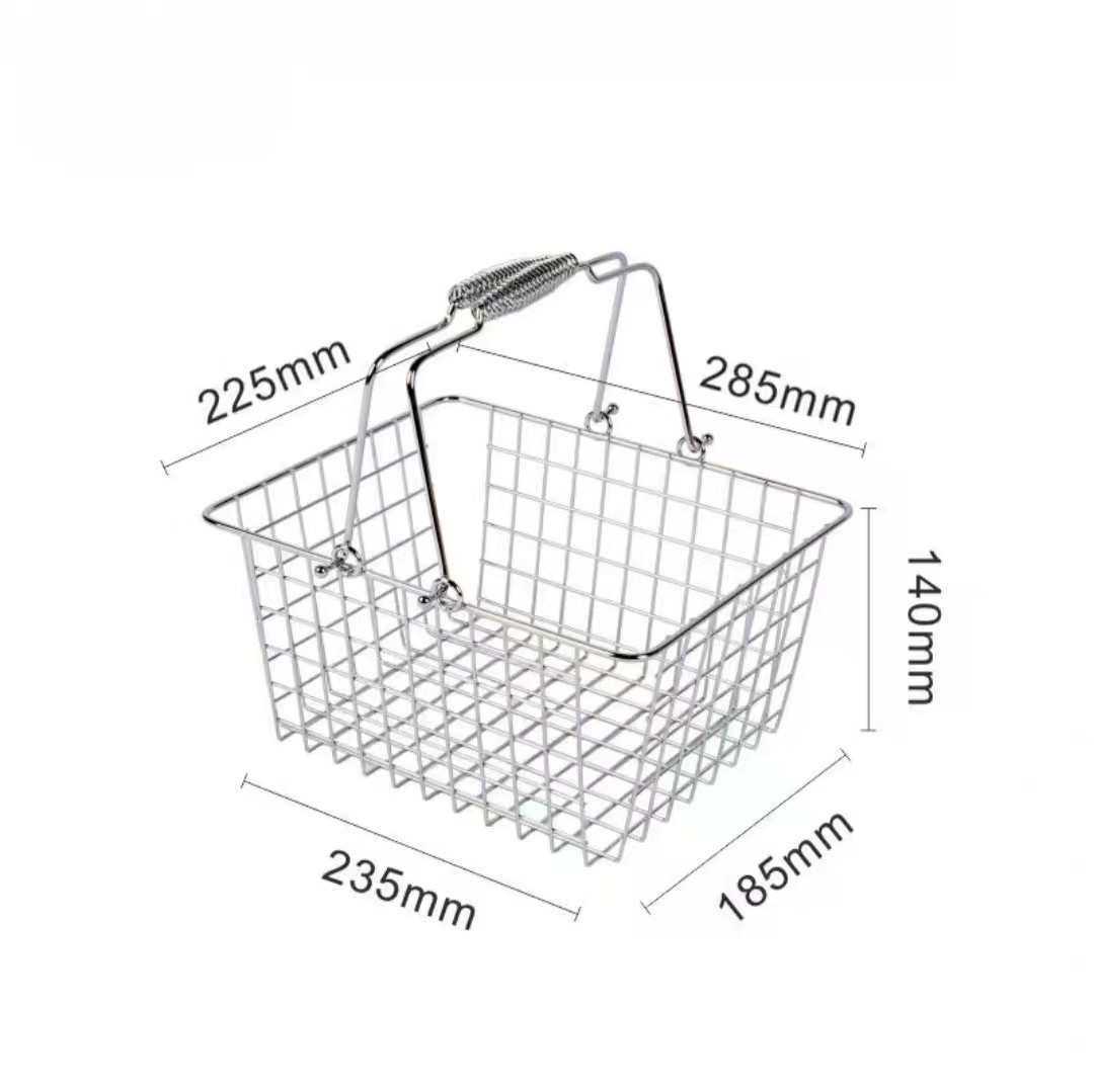 hot sale black golden silver rose gold metal wire mesh storage shopping small basket for daily chemical gift snack make-up shop