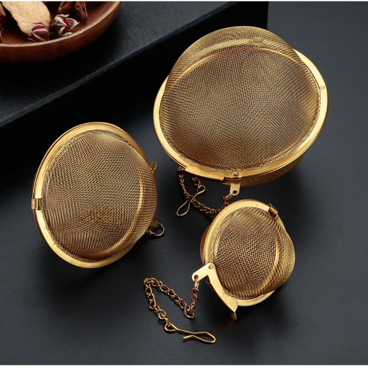 Hot Sale 304 Stainless Steel Ball Shape Tea Accessories Round Tea Ball Tea Strainer Seasoning Ball For Filter