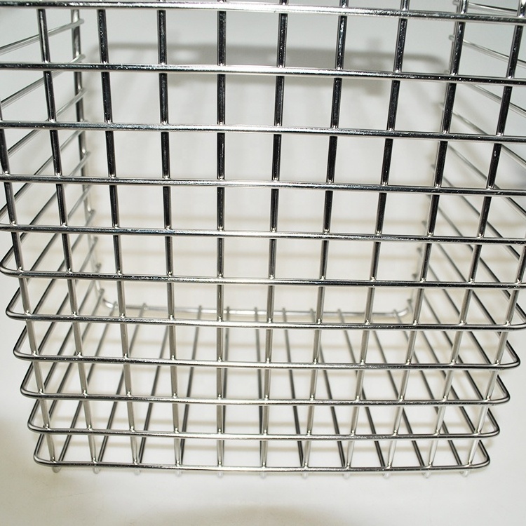 Customized Wire Mesh Metal Storage Basket stainless steel 304 wire basket storage wholesale picnic metal mesh basket with handle