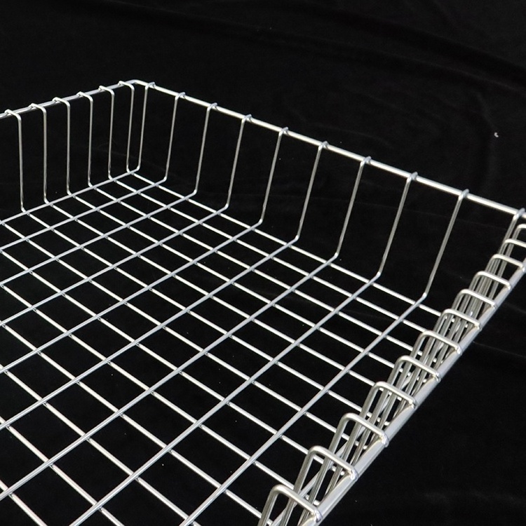 Customized Wire Storage Basket Silver Stainless Steel 304 Wire Mesh Basket Metal Storage Basket