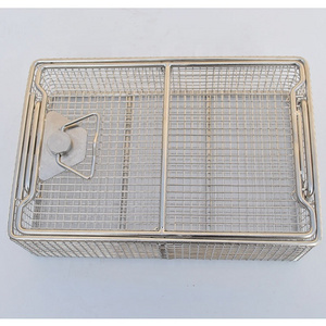 Stainless Steel Instrument Tray and Woven Wire Mesh Baskets Sterilization Tray Disinfection Basket Sterilization Basket