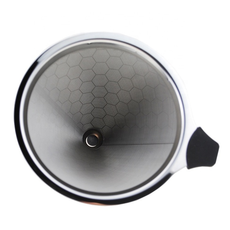 Stainless Steel 304 Reusable Coffee Filter Paperless Manual Cone Filter Pour Over Coffee Dripper Fine Mesh Coffee Strainer