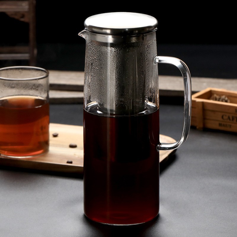 Cold Brew Coffee maker with removable stainless steel Infuser High Borosilicate Glass iced tea maker