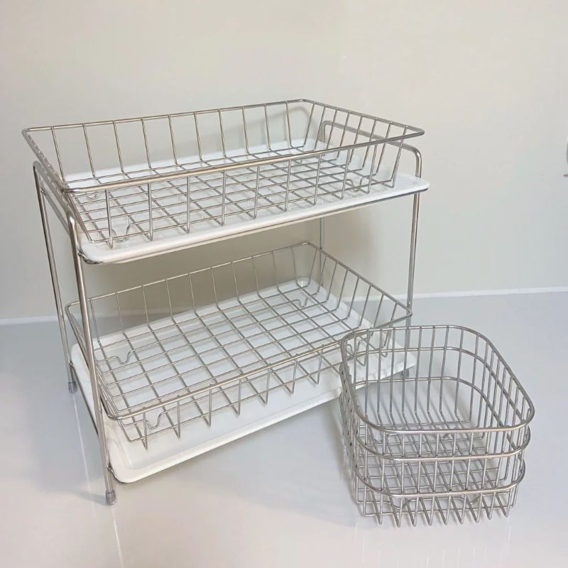 Customized snack fruit storage basket shopping metal basket Desktop sundry bearing strong stainless steel wire mesh basket