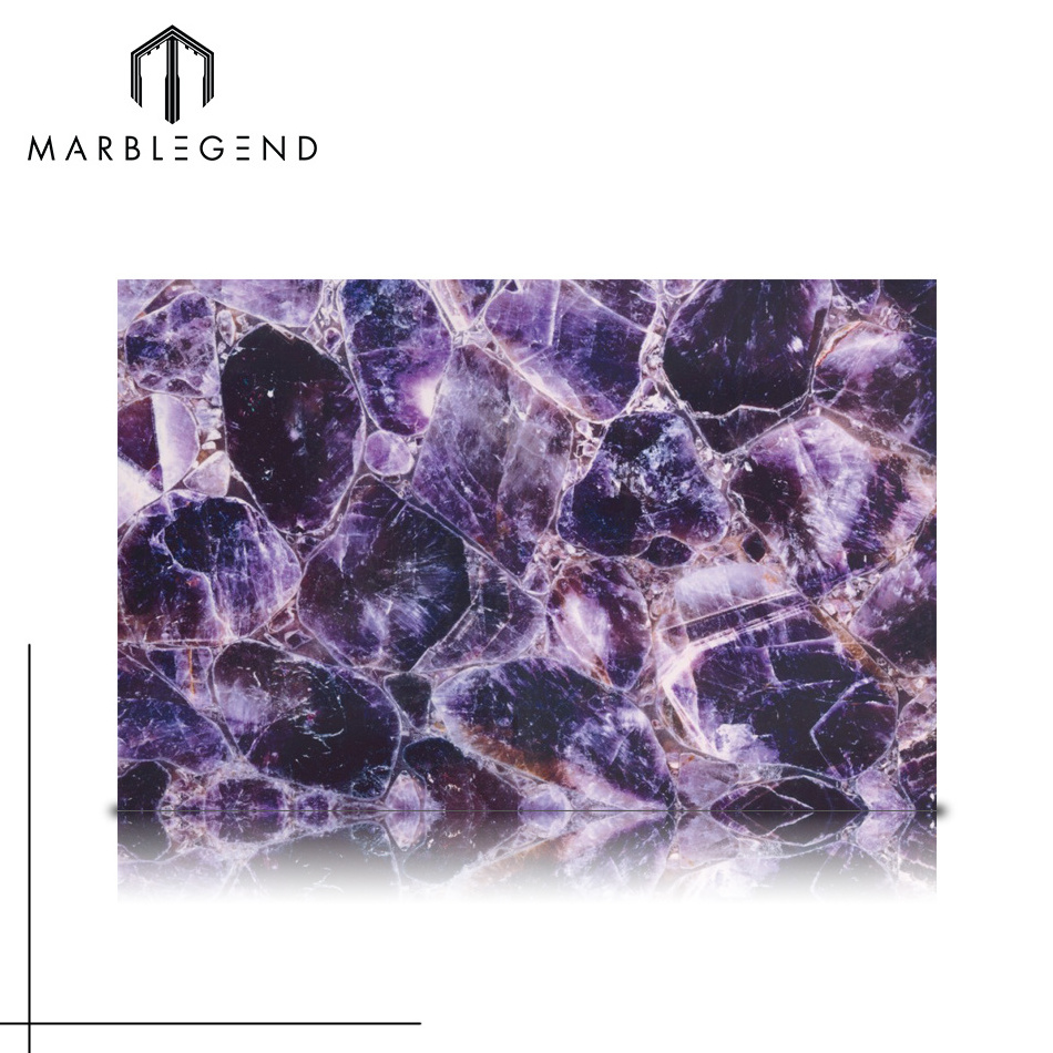 Hotel and home decor Elegent luxury natural amethyst gem stone slabs