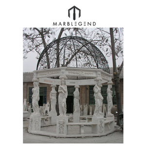 Manufacturers Outdoor Stone Carved white Marble Garden Gazebo