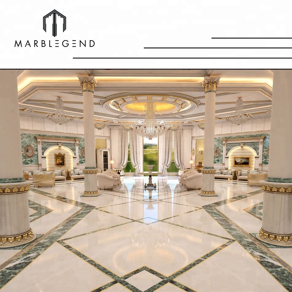 Qatar Private Palace And Majlis Project white Nano Crystal Glass stone Panel Flooring Tile