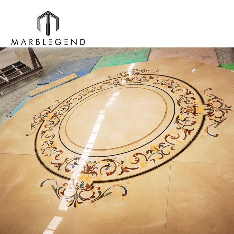 villa decorative luxury waterjet marble tile flooring ceramic marble medallion