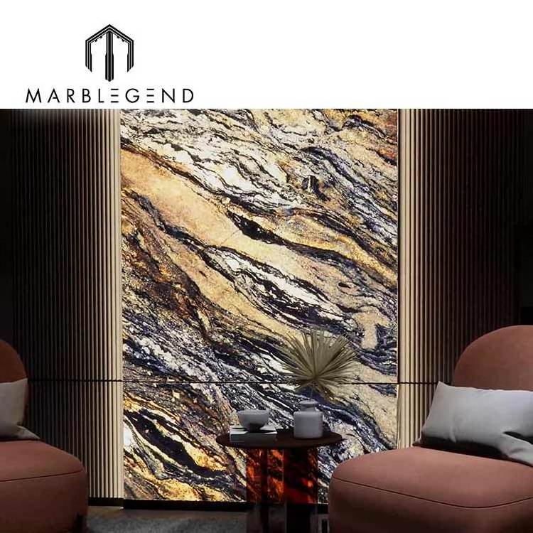 Customized Luxury Stone Marble LED Light Backlit Slabs Tiles Photoelectric Stone For Wall Decoration