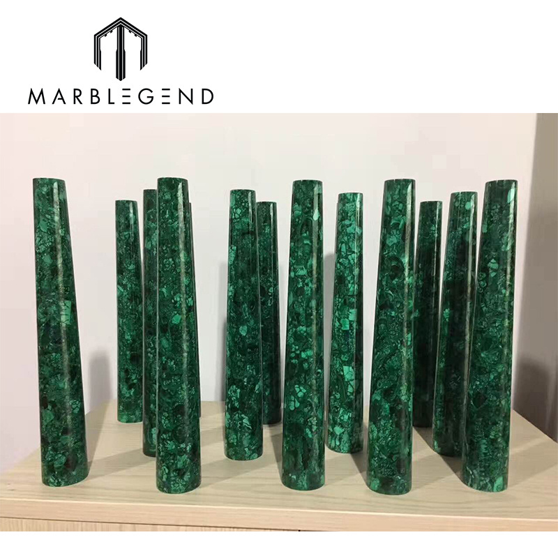 Customize natural Malachite stone semi precious stone home decor