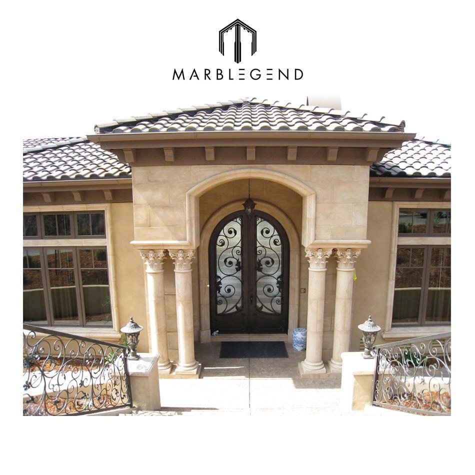 corinthian design 100% natural marble stone column