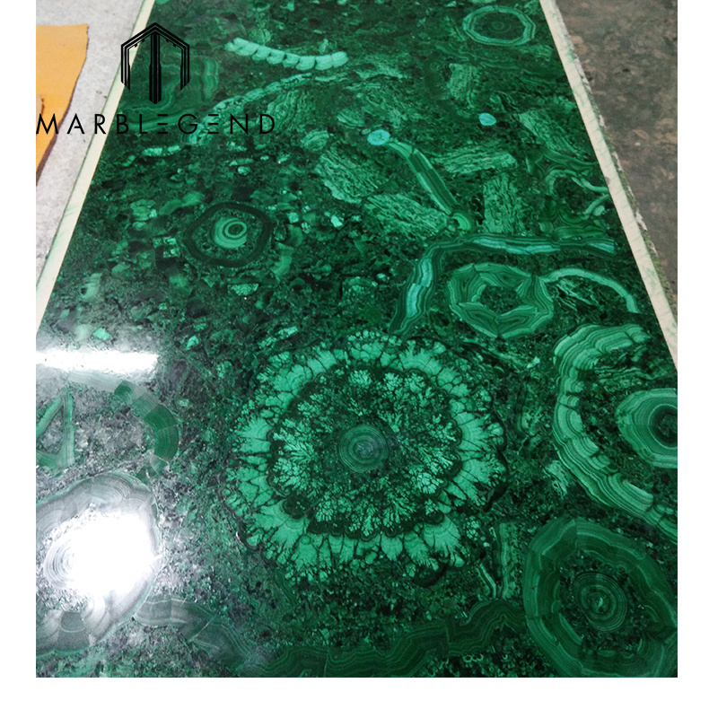 Customize natural Malachite stone semi precious stone home decor