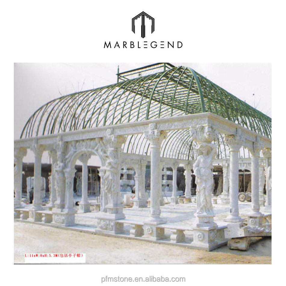 Chinese factory price figure carving marble garden gazebo for sale