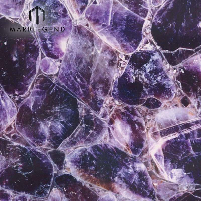 Hotel and home decor Elegent luxury natural amethyst gem stone slabs