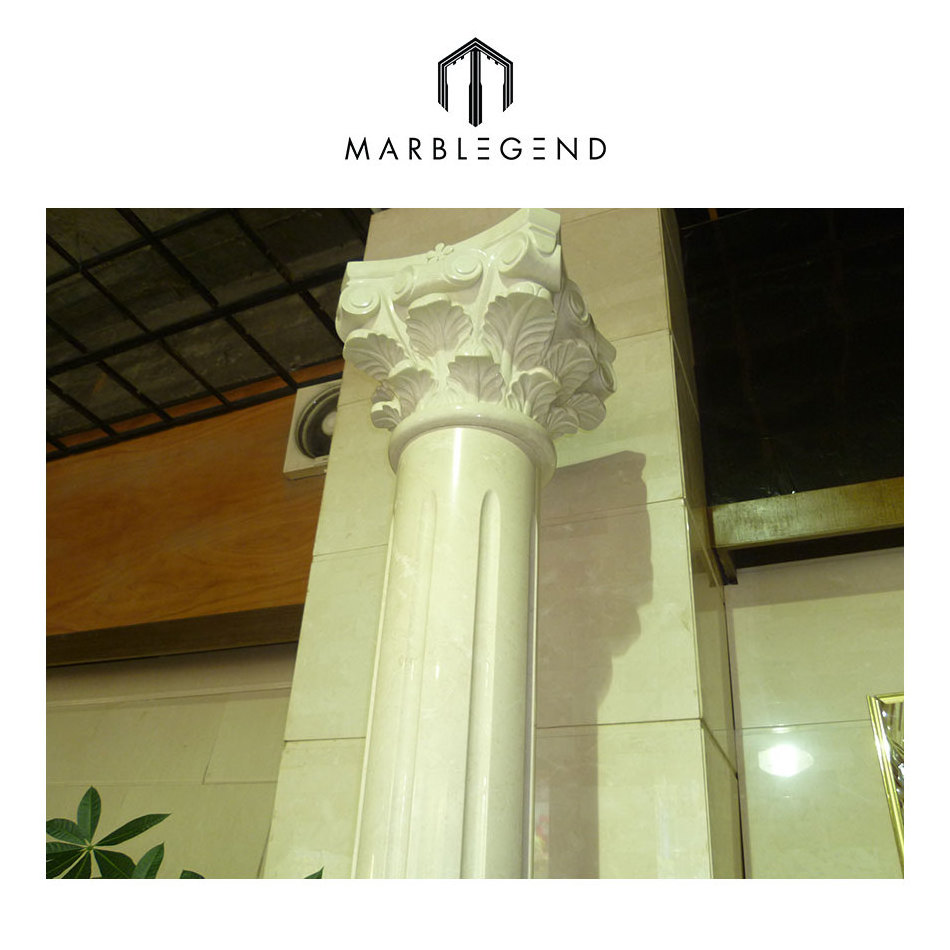 custom hand carved decorative square column granite gate pillar design