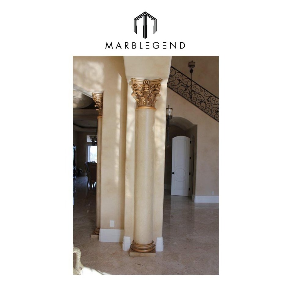 corinthian design 100% natural marble stone column