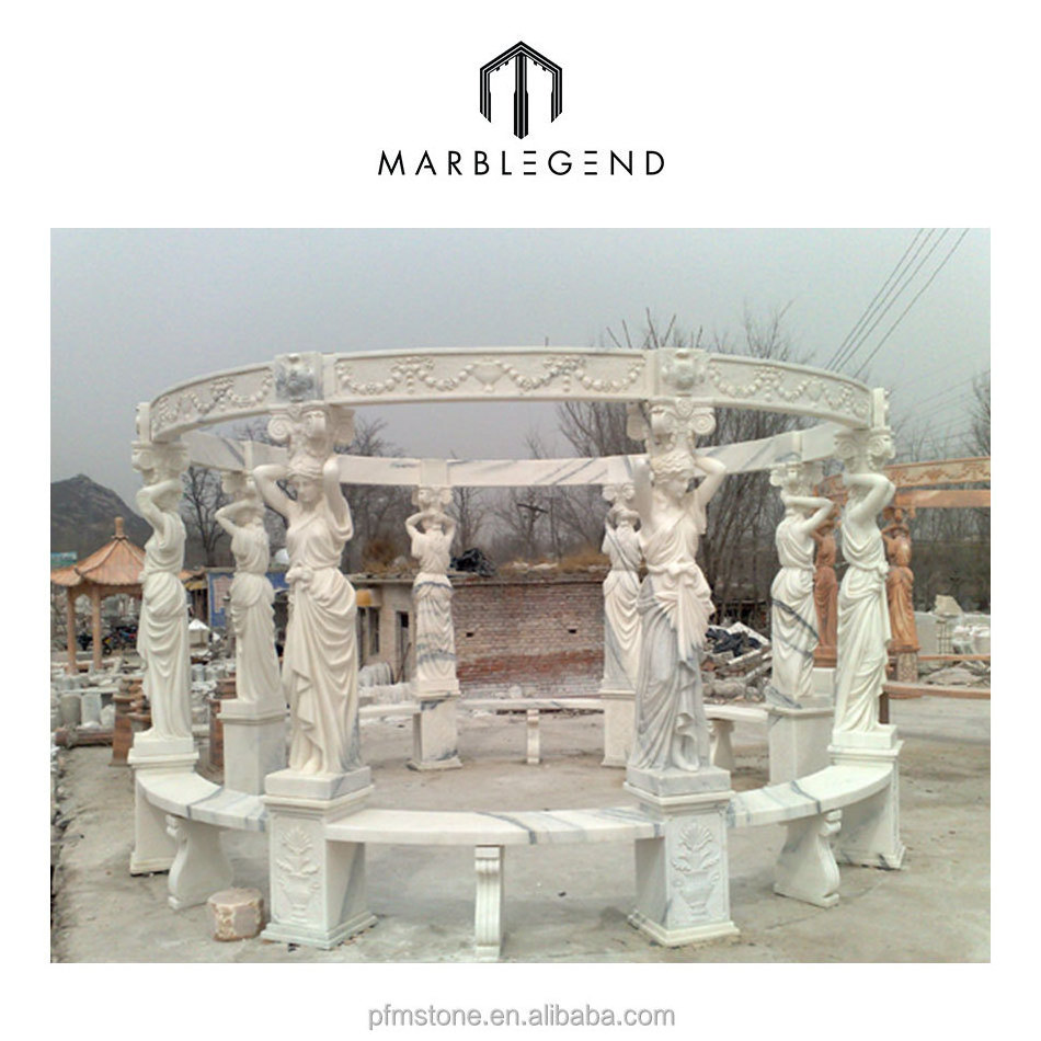 Chinese factory price figure carving marble garden gazebo for sale