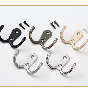 Modern Minimalist Cupboard Wardrobe Clothes Hooks Kitchen Bathroom Wall Hooks Towel Coat Double Hook