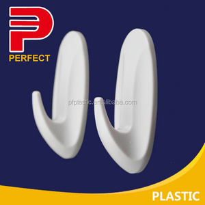 Strong Hold White Plastic Hook removable self adhesive