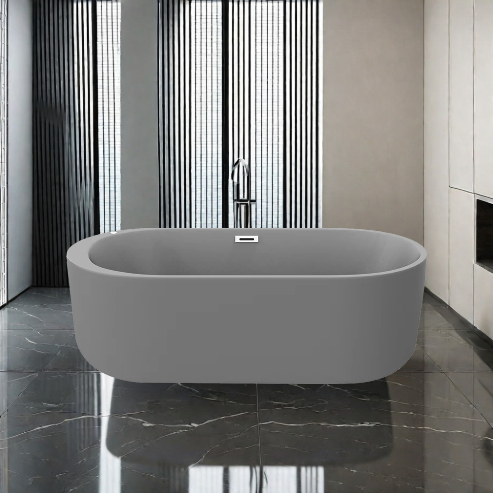 Gray matte acrylic cheap stand alone bathtubs best standalone bathtub free bathtub for bathroom