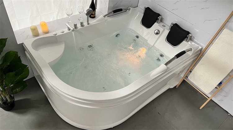 Double Bath Tub Bathtub Freestanding Tubs and Basins Stainless Steel Acrylic Graphic Design White Modern Hotel Bathtub Corner