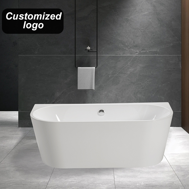 Luxury Modern style Indoor solid surface acrylic freestanding bathing soaking bath tub bathtub