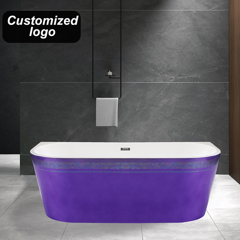 Luxury Modern style Indoor solid surface acrylic freestanding bathing soaking bath tub bathtub