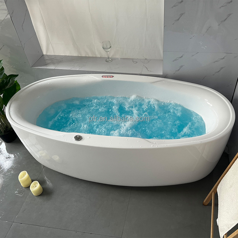 best seller acrylic bathlarge adults 2 person freestanding whirlpool soaking shower hydro air bubble jets massage tub