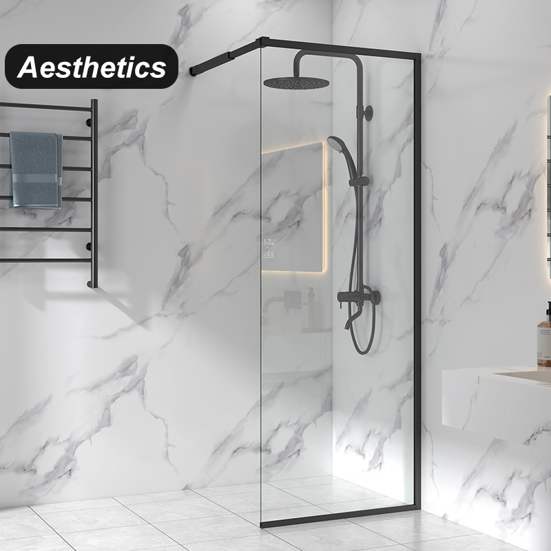 Luxury feeling semi frameless shower door bumper  rain glass with place it indoors