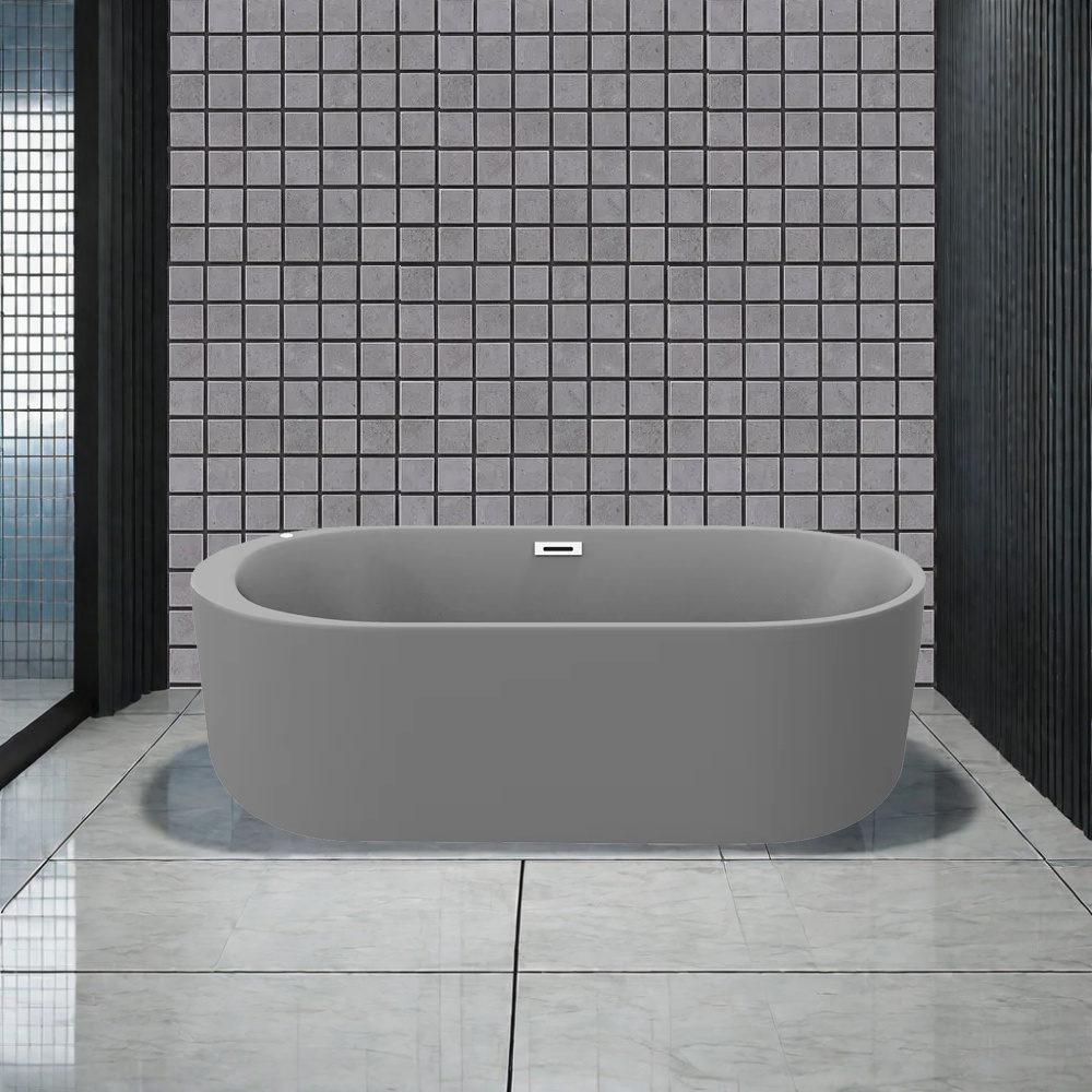 Gray matte acrylic cheap stand alone bathtubs best standalone bathtub free bathtub for bathroom