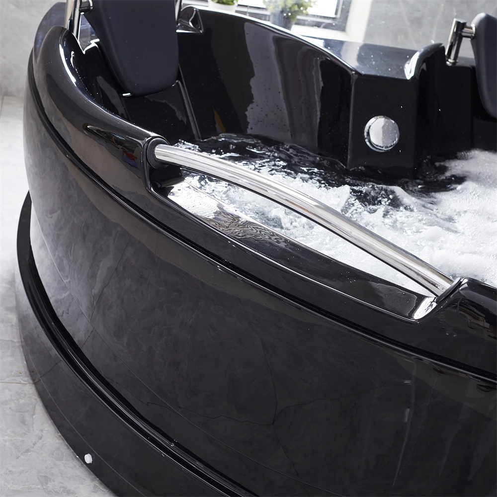 Black Sale Modern Indoor Glass Bath Prices Spa Massage Corner Multi Functional Acrylic Jacuzzier Hot Tub Bathtubs & Whirlpools