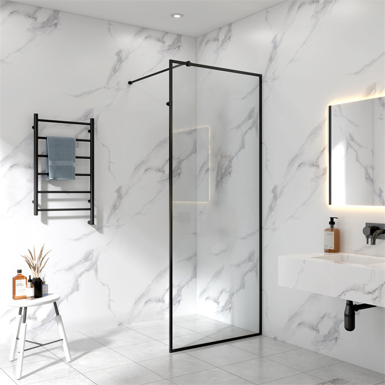 Luxury feeling semi frameless shower door bumper  rain glass with place it indoors