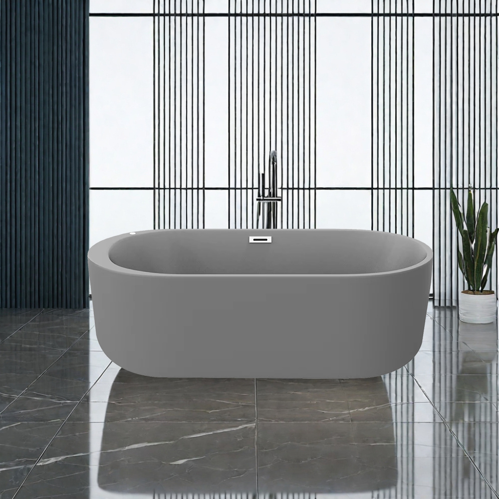 Gray matte acrylic cheap stand alone bathtubs best standalone bathtub free bathtub for bathroom