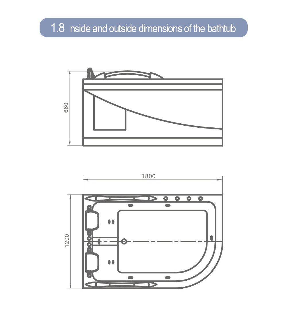 Freestanding Bath Tub Bubble Soaking 2 Person Whirlpool Sale Custom Massage Bathtub with Spa Factory Sell Luxury Acrylic White