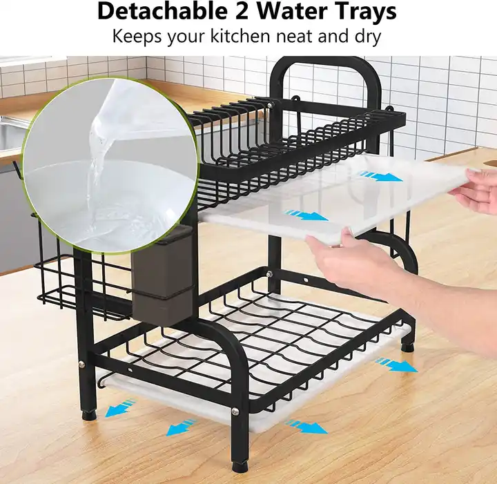 Kitchen Dish Racks Stainless Steel 3 Tier Wire Dish Drying Racks Table Storage Dish Rack 3 Tier