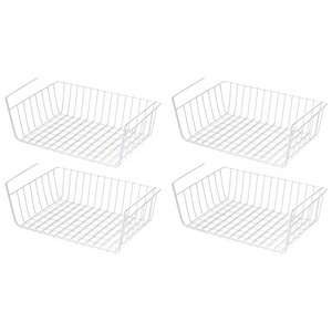 Under Shelf Basket,Slides Under Shelves for Storage,Space Saving for Kitchen Counter Pantry Desk Bookshelf Cupboard, White