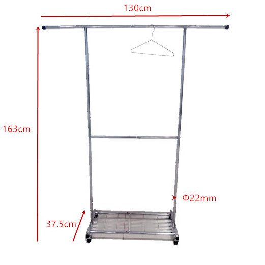 Chrome Plating Rod Foldable Hanging Clothesdrying Rack With Shoe Racks & Stands Clothing Display Rack With Wheel