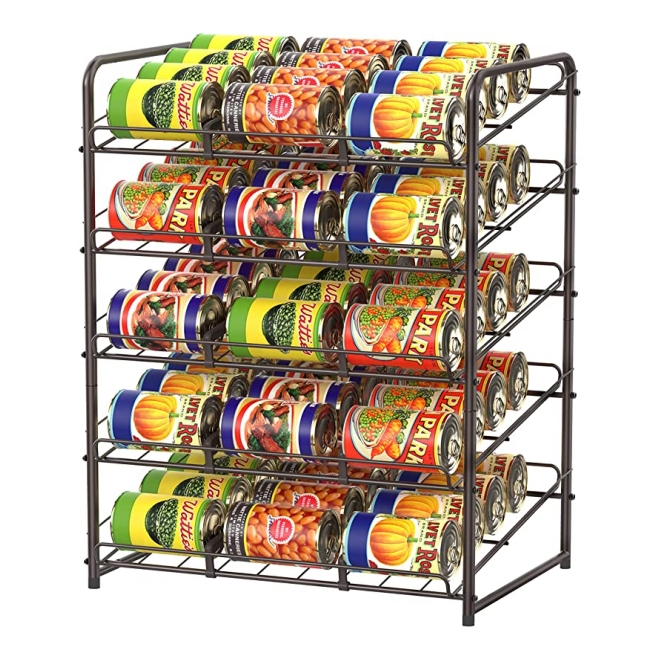 Factory Four-Layer Stackable Food Beverage Metal Can Rack Can Storage Shelf