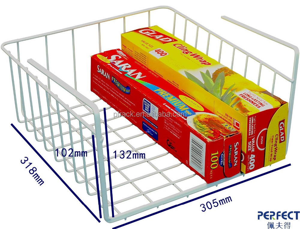 Under Shelf Basket,Slides Under Shelves for Storage,Space Saving for Kitchen Counter Pantry Desk Bookshelf Cupboard, White