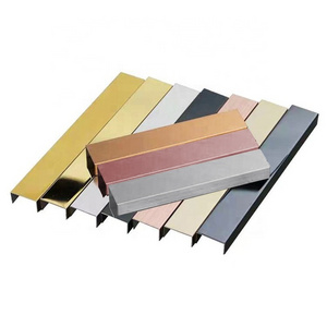 Metal Inlay Strips Ceramic U Channel Edge Stainless Steel Inlay Profile Decorative Wall Corner Tile Trim