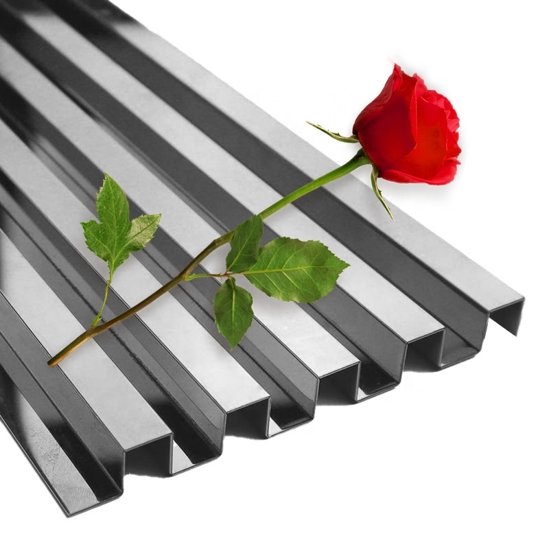 Customized 304 Stainless Steel Background Decoration Profiles Fluted Panels For Wall Protection