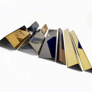 Hot Sale 201 304 Mirror Brushed Stainless Steel Edging Trim L Shaped Tile Trim For Flooring Wall Trim