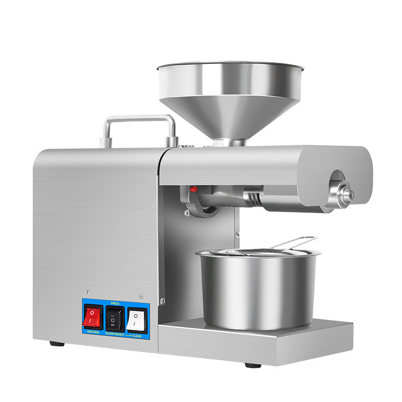 Household small stainless steel oil press sesame, peanut, soybean and rapeseed automatic processing oil press