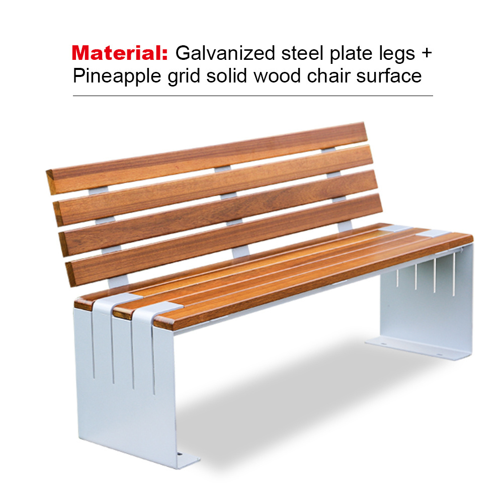 Classic Public Outdoor Garden Park Wooden Patio Seat Benches With Backs