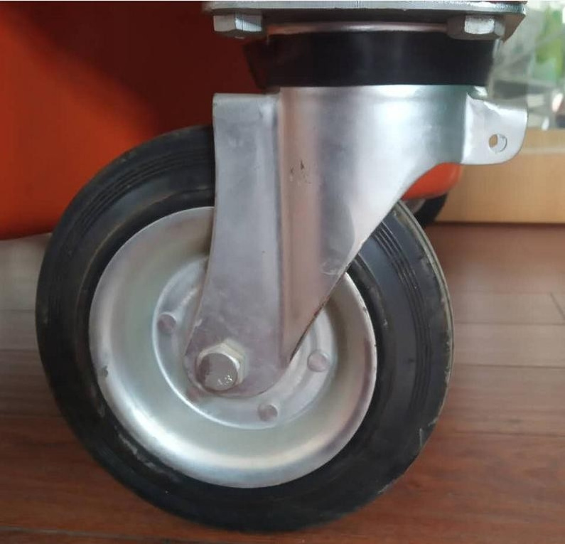 Industrial heavy duty 8 inch rubber casters wheel with Brackets