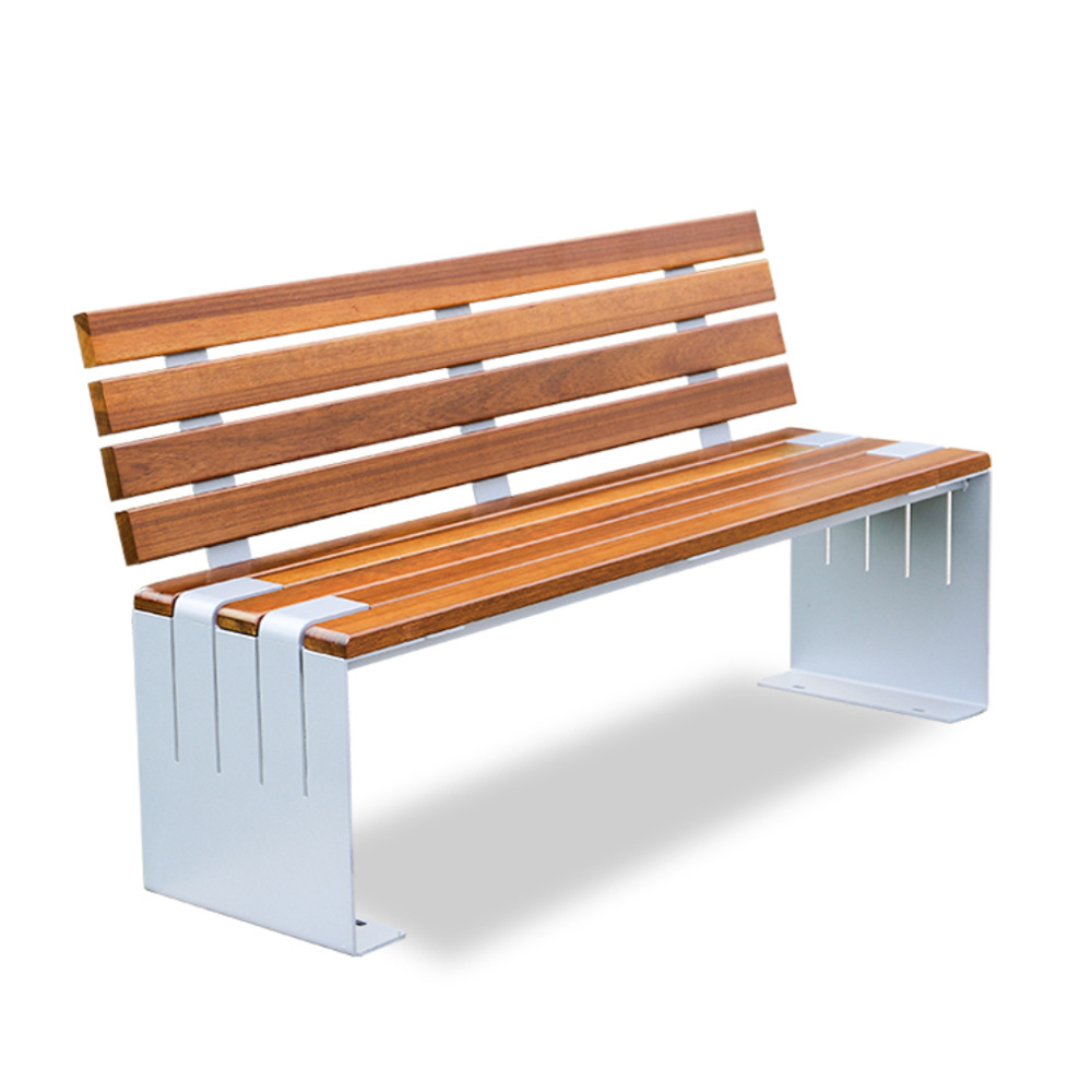 Classic Public Outdoor Garden Park Wooden Patio Seat Benches With Backs