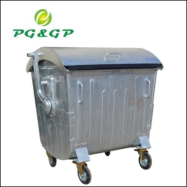 1.1 CBM Sorted Collection Galvanized Garbage Trolley